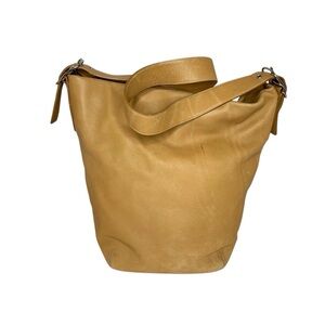Vintage Coach 9151 Legacy camel Duffel Bucket Large Smooth Leather Shoulder Bag